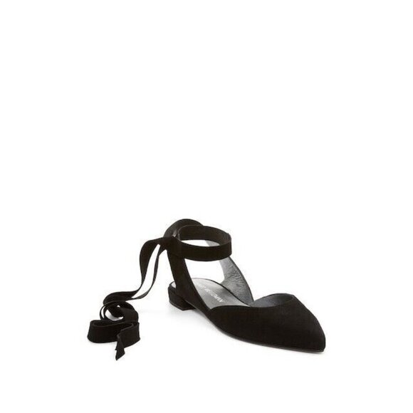 Stuart Weitzman Women's Size 8.5 Black Suede Supersonic Ankle Wrap Ballet Flat - Picture 10 of 10